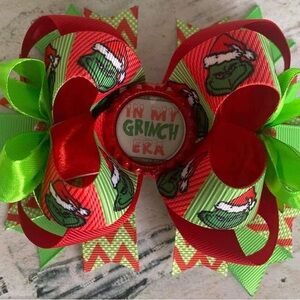 NWT Grinch Christmas Hair Bow for Girls New Handmade Multi Layered